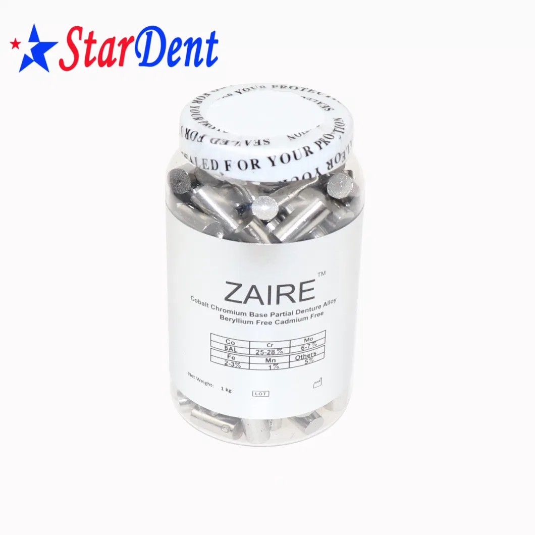 Made in USA Dental Alloy Zare Cabalt Chromium Base Partial Denture Alloy Beryllium Free Cadmium Free